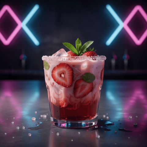 Strawberry Drink In Glass Cup FOD D&S 4573