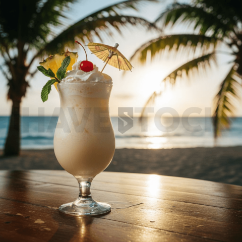 Pina Colada Mocktail On Table FOD D&S 3587