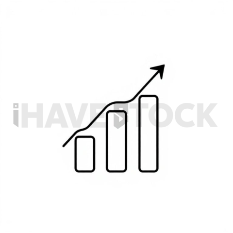 Bar Chart Growth Thin Stroke Symbol