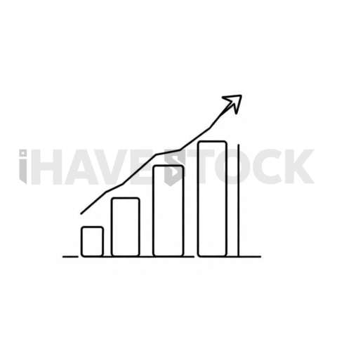 Bar Chart Growth Monoline Icon
