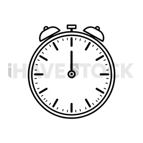 Clock Time Clean Outline Icon