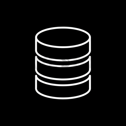 Database Cylinder — White On Black