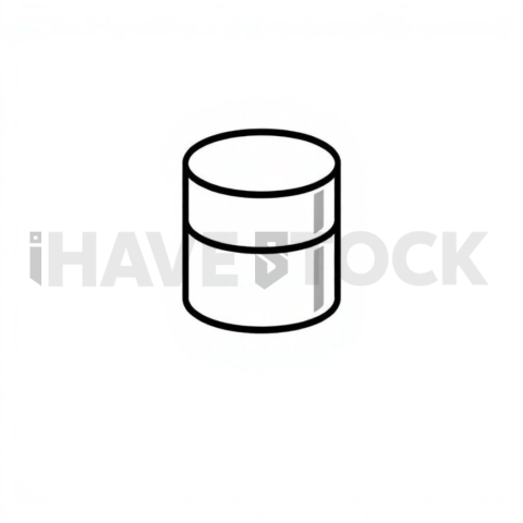 Database Cylinder Minimal Contour Glyph