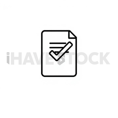 Document Approval Monoline Icon