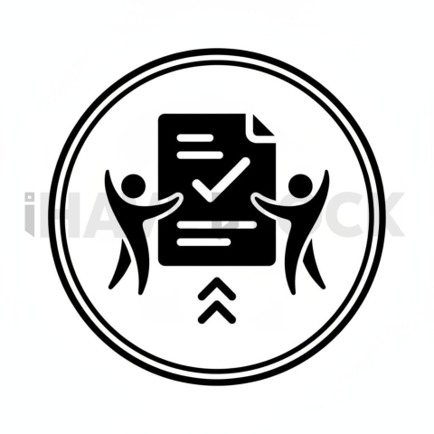Document Approval Solid Silhouette Icon