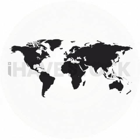 Global Network Map Balanced Modern Icon