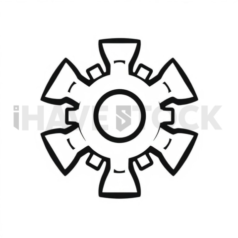 Gear Automation Minimal Contour Glyph