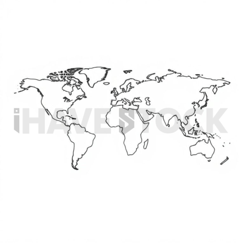 Global Network Map Consistent Stroke Icon