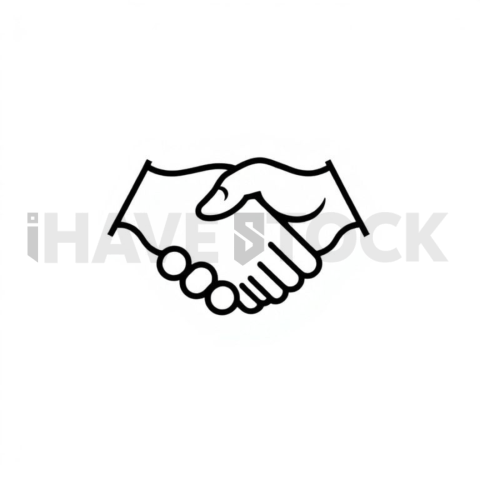 Handshake Partnership Minimal Contour Glyph