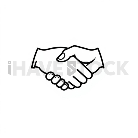 Handshake Partnership Thin Stroke Symbol