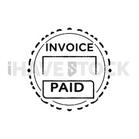Invoice Paid Stamp — Black On White