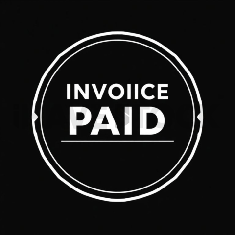 Invoice Paid Stamp — White On Black