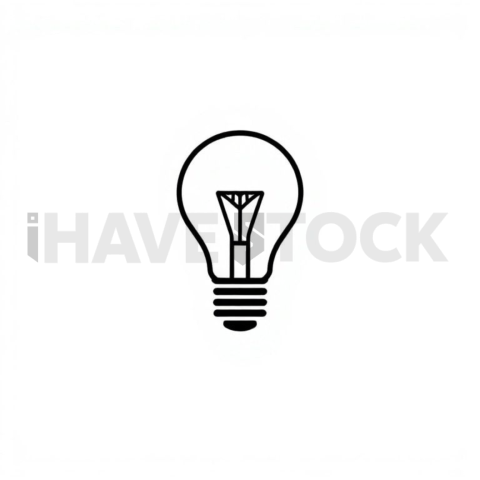 Lightbulb Idea Minimal Contour Glyph