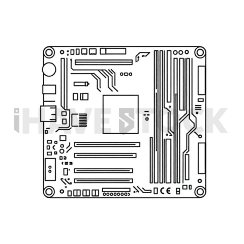 Motherboard Layout — Black On White