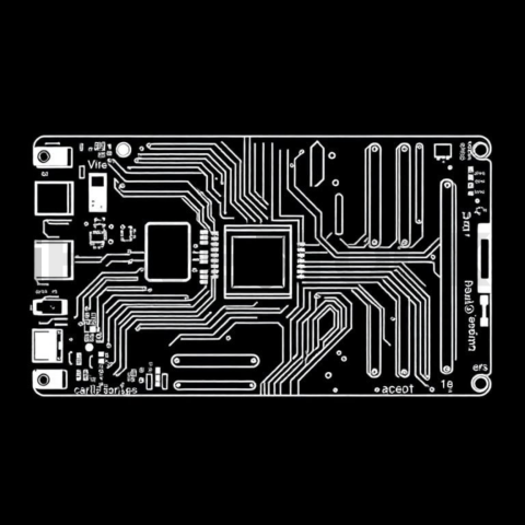 Motherboard Layout — White On Black