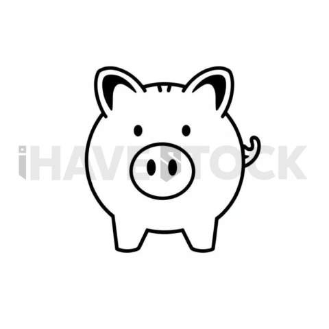 Piggy Bank Savings Monoline Icon