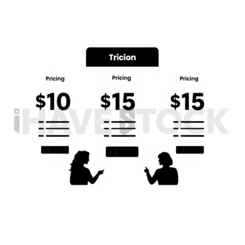Pricing Plan Tiers Solid Silhouette Icon