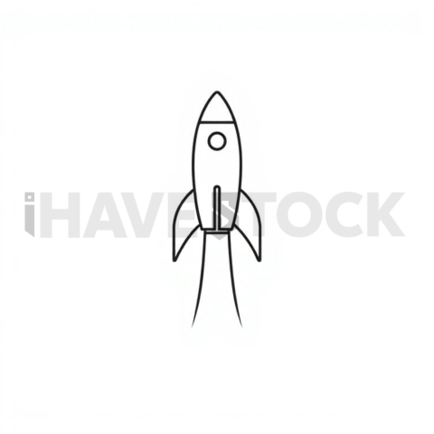 Rocket Launch Thin Stroke Symbol