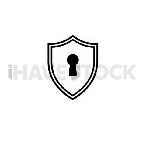 Shield Security Thin Stroke Symbol