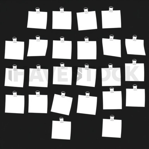 Sticky Notes Wall — White On Black