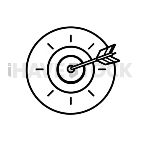 Target With Arrow Clean Outline Icon