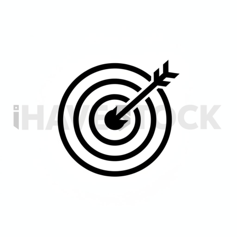 Target With Arrow Consistent Stroke Icon