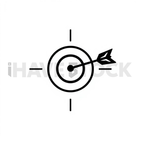 Target With Arrow Minimal Contour Glyph