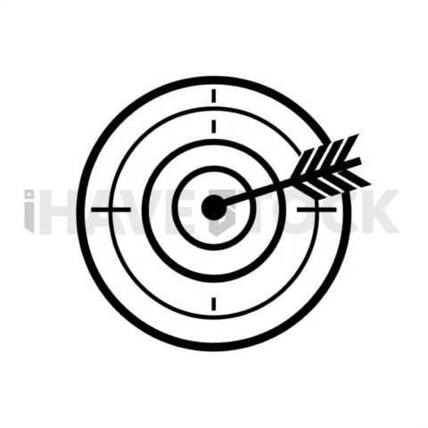 Target With Arrow Solid Silhouette Icon