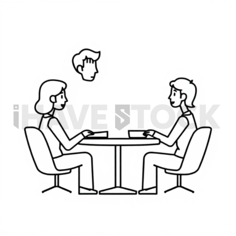 Team Collaboration Clean Outline Icon