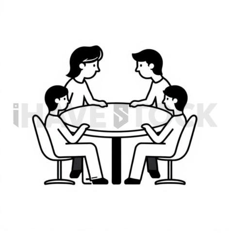 Team Collaboration Flat Vector Symbol