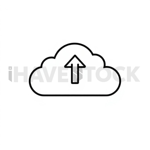 Upload Cloud Clean Outline Icon