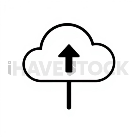 Upload Cloud Solid Silhouette Icon