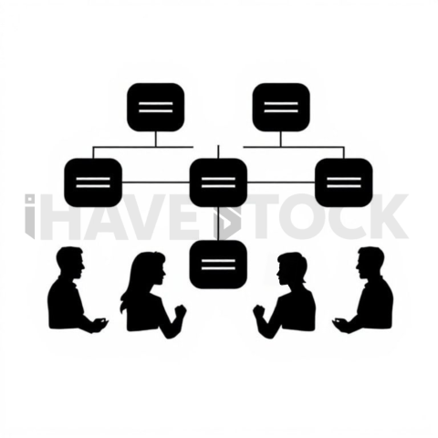Workflow Diagram Solid Silhouette Icon
