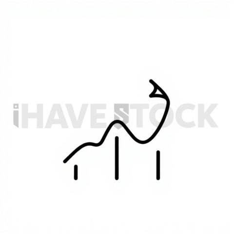 Business & marketing vector icon — sales forecast, duotone flat, 0 75px stroke, perfect geometric symmetry #0193