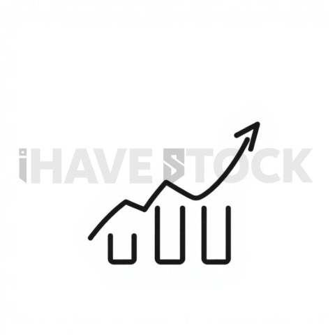 Business & marketing vector icon — sales forecast, flat geometric, uniform stroke balance, sharp corner system #0086