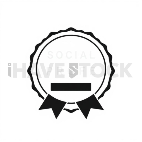 Business & marketing vector icon — social proof badge, duotone flat, 0 75px stroke, sharp corner system #0044
