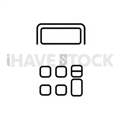 Business & marketing vector icon — roi calculator, duotone flat, uniform stroke balance, sharp corner system #0111