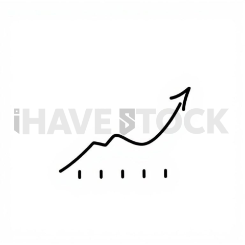 Business & marketing vector icon — sales forecast, thin stroke outline, uniform stroke balance, pixel crisp edges #0093