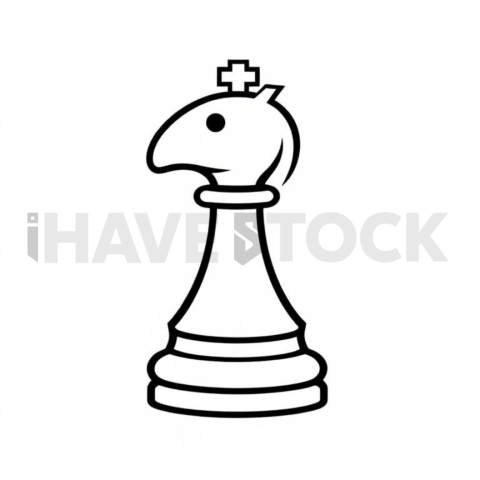 Business & marketing vector icon — strategy chess knight, bold glyph, 0 75px stroke, sharp corner system #0067