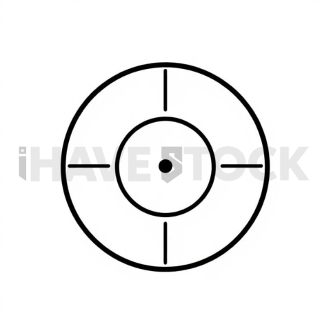 Business & marketing vector icon — target bullseye, duotone flat, 0 75px stroke, perfect geometric symmetry #0021
