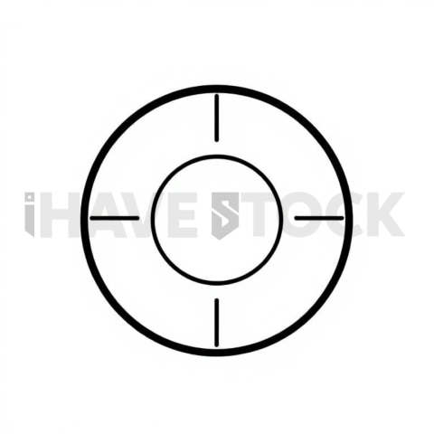Business & marketing vector icon — target bullseye, flat geometric, uniform stroke balance, rounded corner system #0129
