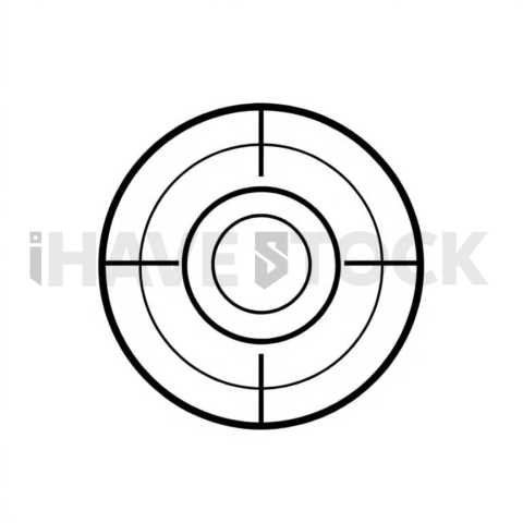 Business & marketing vector icon — target bullseye, monoline, 0 5px stroke, perfect geometric symmetry #0072