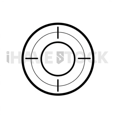 Business & marketing vector icon — target bullseye, flat geometric, 0 5px stroke, sharp corner system #0135