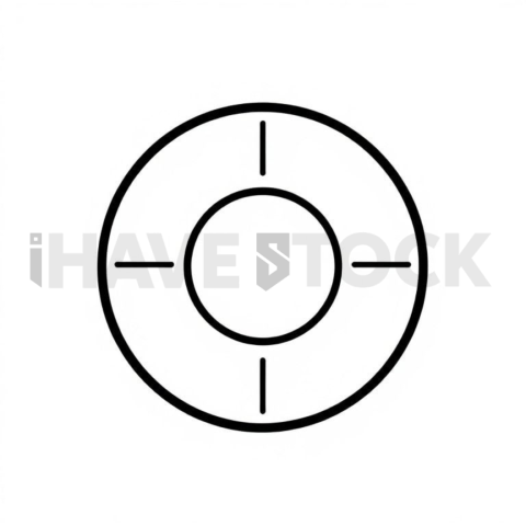 Business & marketing vector icon — target bullseye, premium minimal svg, 0 75px stroke, rounded corner system #0015