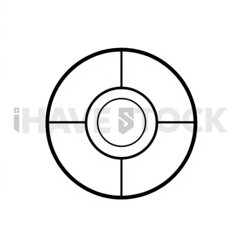 Business & marketing vector icon — target bullseye, ultra thin line, 0 75px stroke, sharp corner system #0097