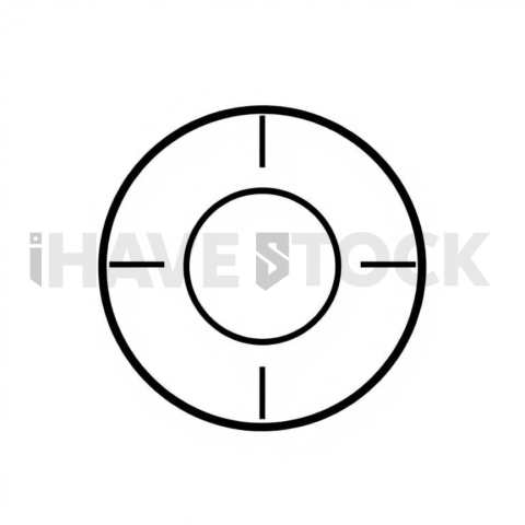 Business & marketing vector icon — target bullseye, thin stroke outline, uniform stroke balance, pixel crisp edges #0123