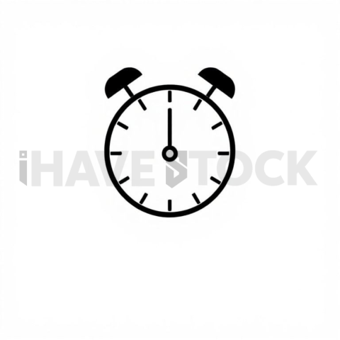 Business & marketing vector icon — time to close, flat geometric, 0 75px stroke, sharp corner system #0112