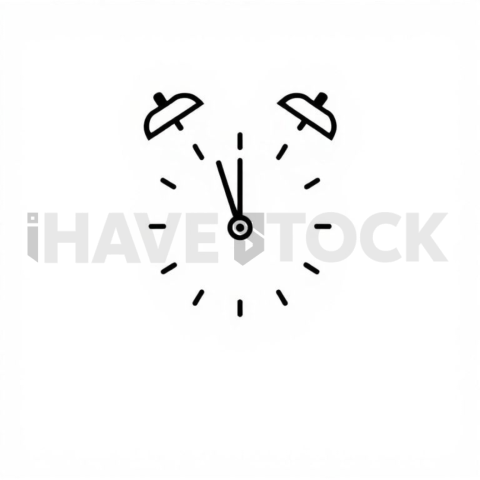 Business & marketing vector icon — time to close, monoline, 1px stroke, sharp corner system #0117