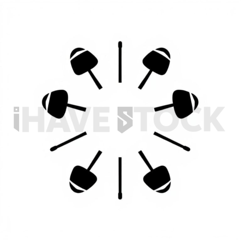 Business & marketing vector icon — viral share, flat geometric, 0 75px stroke, perfect geometric symmetry #0184