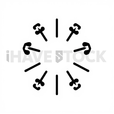 Business & marketing vector icon — viral share, flat geometric, 0 75px stroke, pixel crisp edges #0032